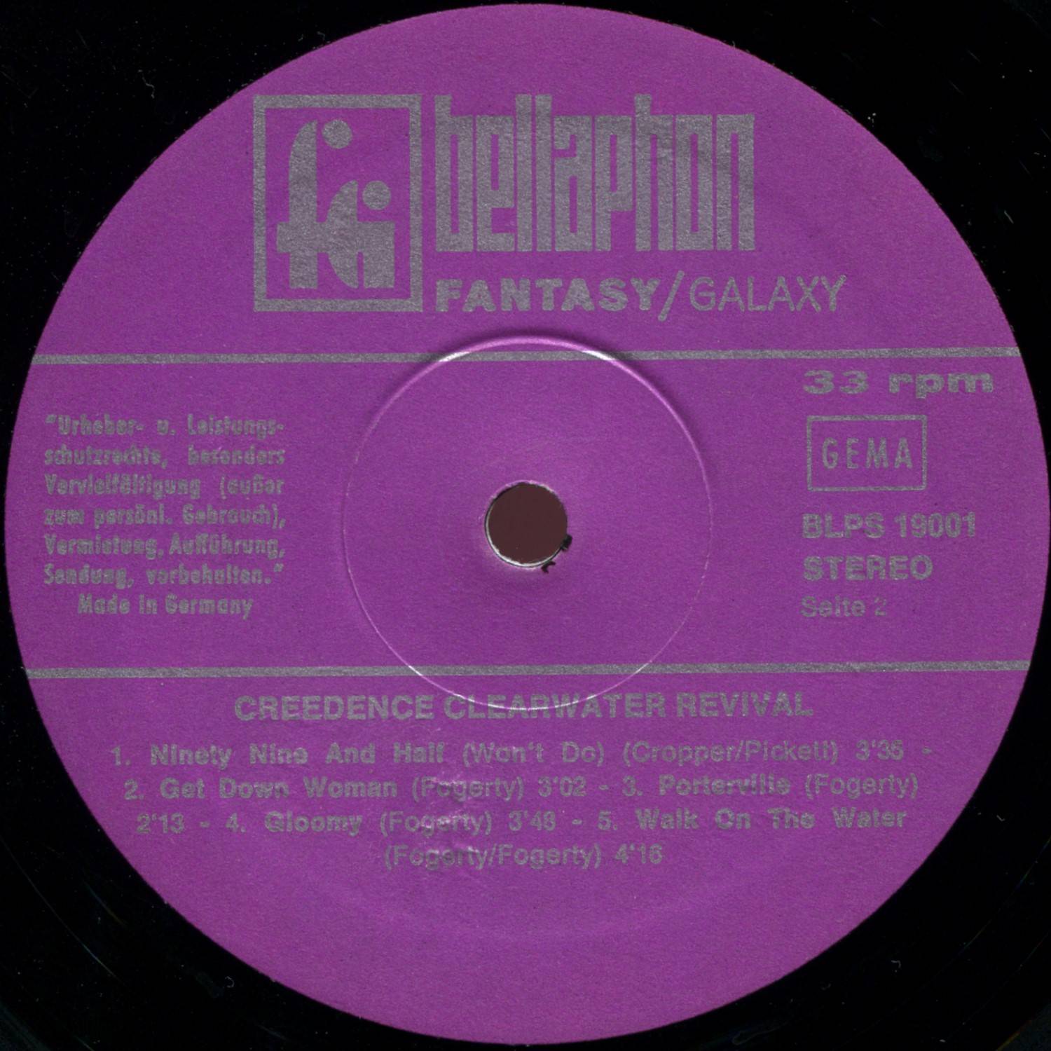 Creedence Clearwater Revival Creedence Clearwater Revival [lp label b de]